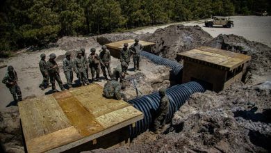 Photo of US Marines build underground defense system