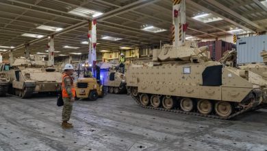 Photo of First Batch of US Bradley Fighting Vehicles on the Way to Ukraine