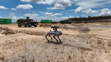 Photo of China’s military shows off rifle-toting robot dogs