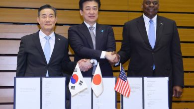 Photo of US, Japan, South Korea ink memorandum to institutionalize defense cooperation