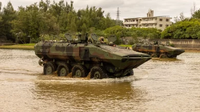 Photo of US Marines test amphibious combat vehicles in Okinawa waters