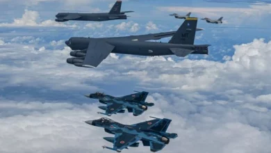 Photo of U.S. B-52 joins trilateral drills with South Korea and Japan