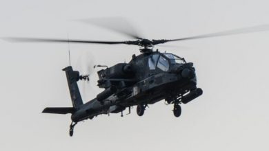 Photo of U.S. Army gunships drill near Belarus border