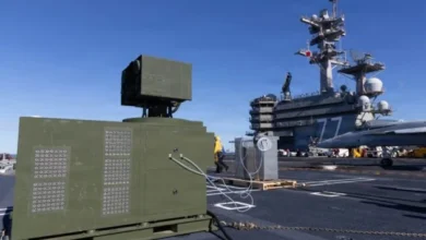 Photo of U.S. Navy tests laser weapon on aircraft carrier