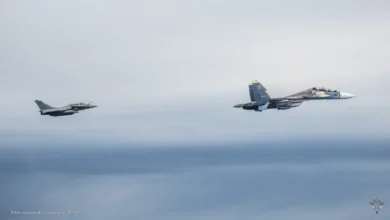 Photo of French Rafales intercept two Russian Su-30SM fighter jets