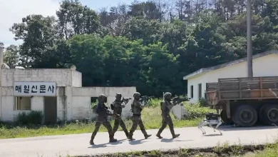 Photo of South Korean Marines evaluate robots in combat exercise
